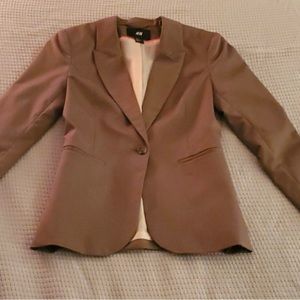 H&M Tan Single-Button Blazer 4 (Small)